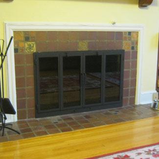Fireplace door