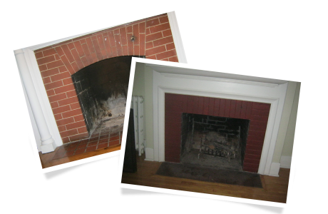 Fireplace without a door